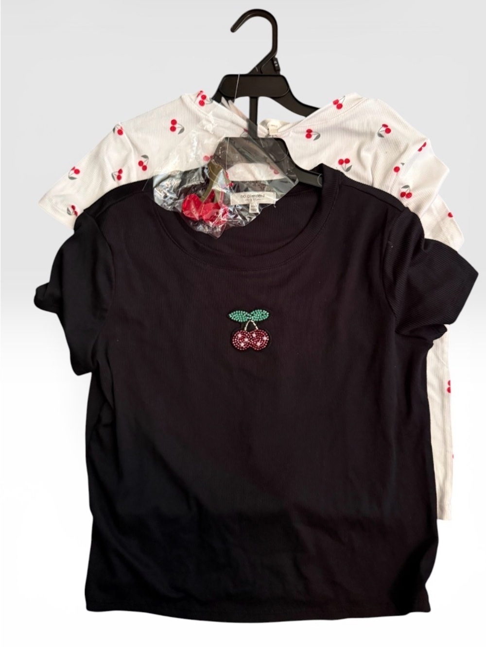 Kids Cherry Graphic Tee - Black and White - bundle